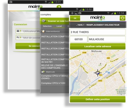 La géolocalisation avec l'application métier de GMAO Mainta