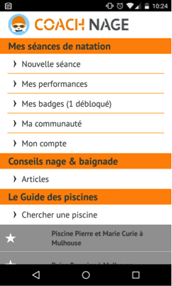 appli mobile iphone et android coach nage